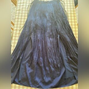 Club Monaco Navy Accordion Maxi Skirt